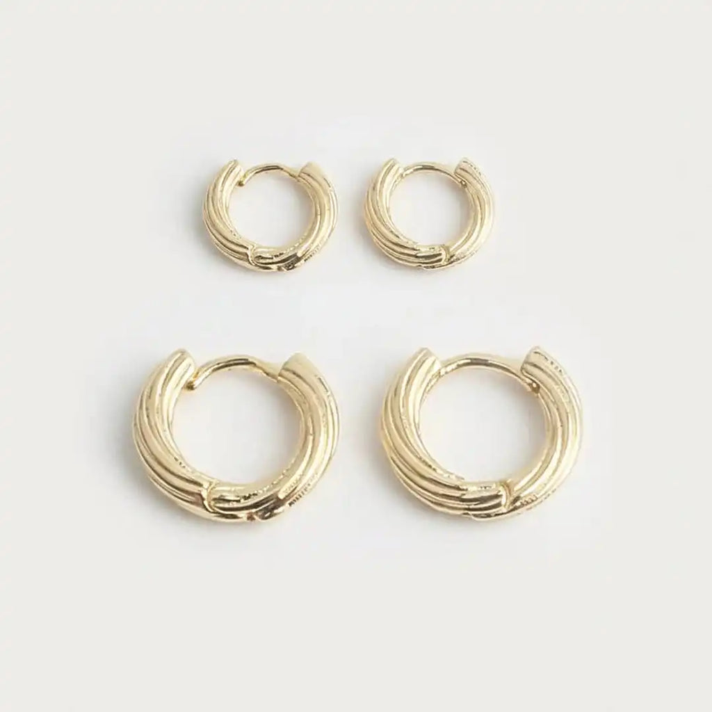 Pendientes de aro apilables en oro o plata