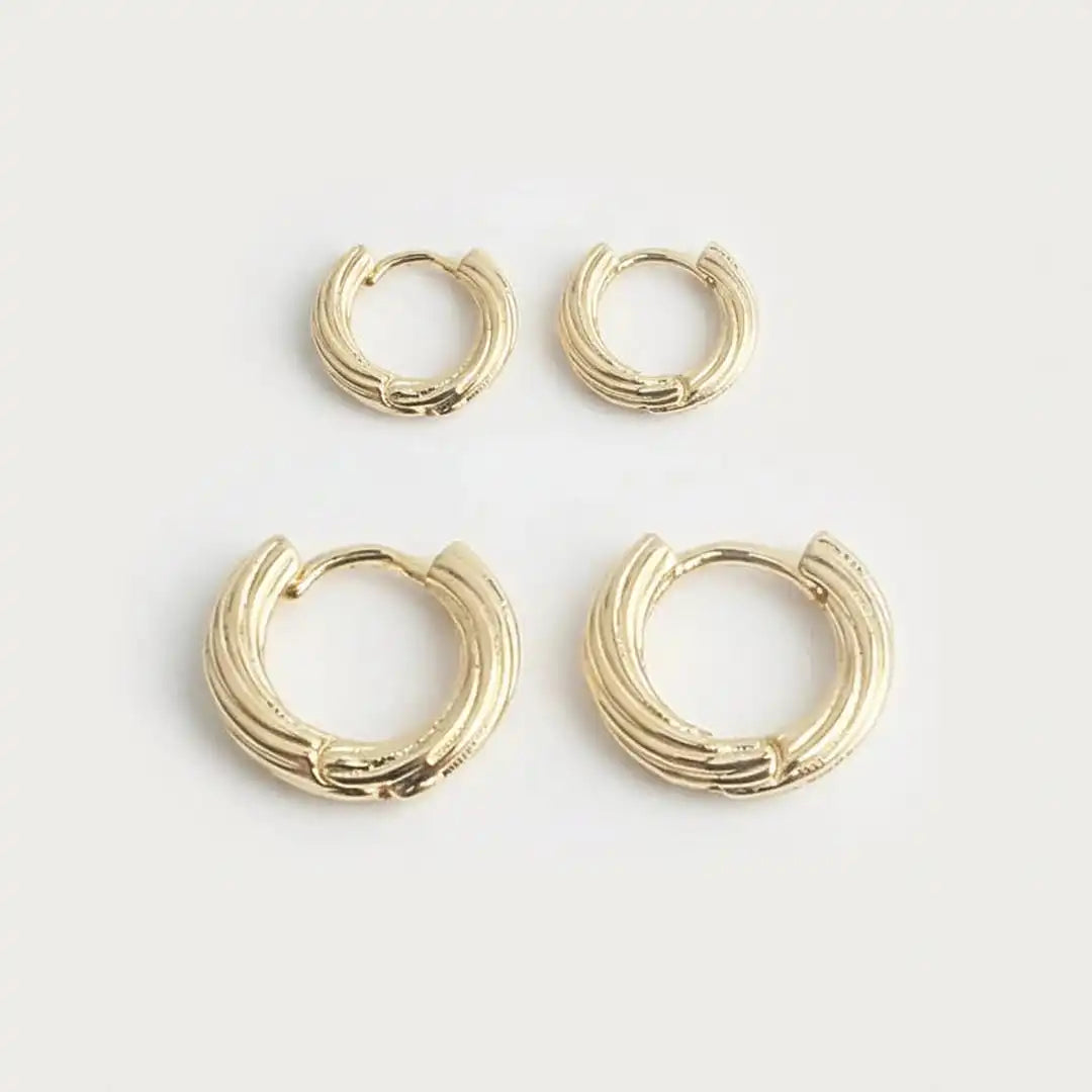 Pendientes de aro apilables en oro o plata