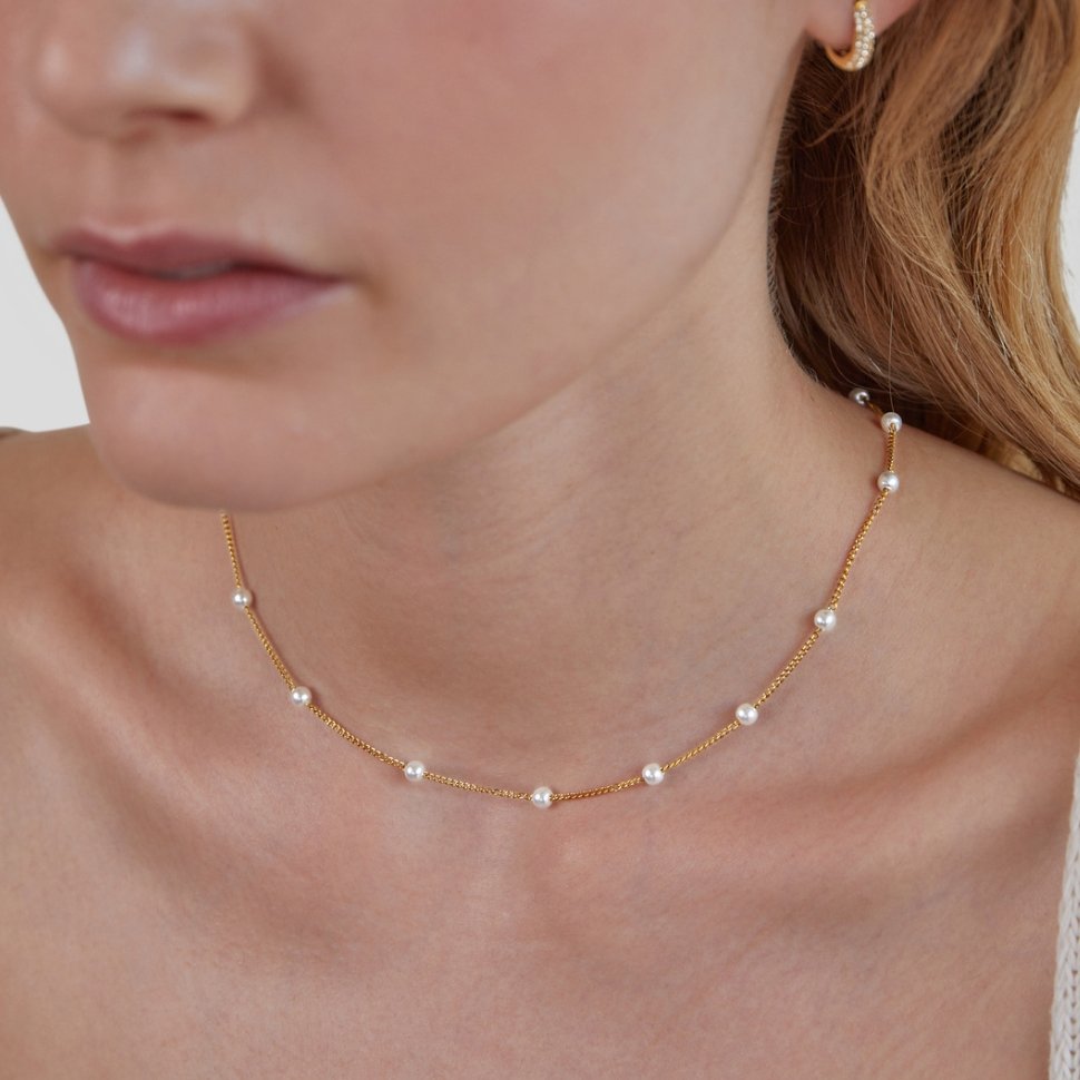 Nura Perla Collar de Oro de 18K