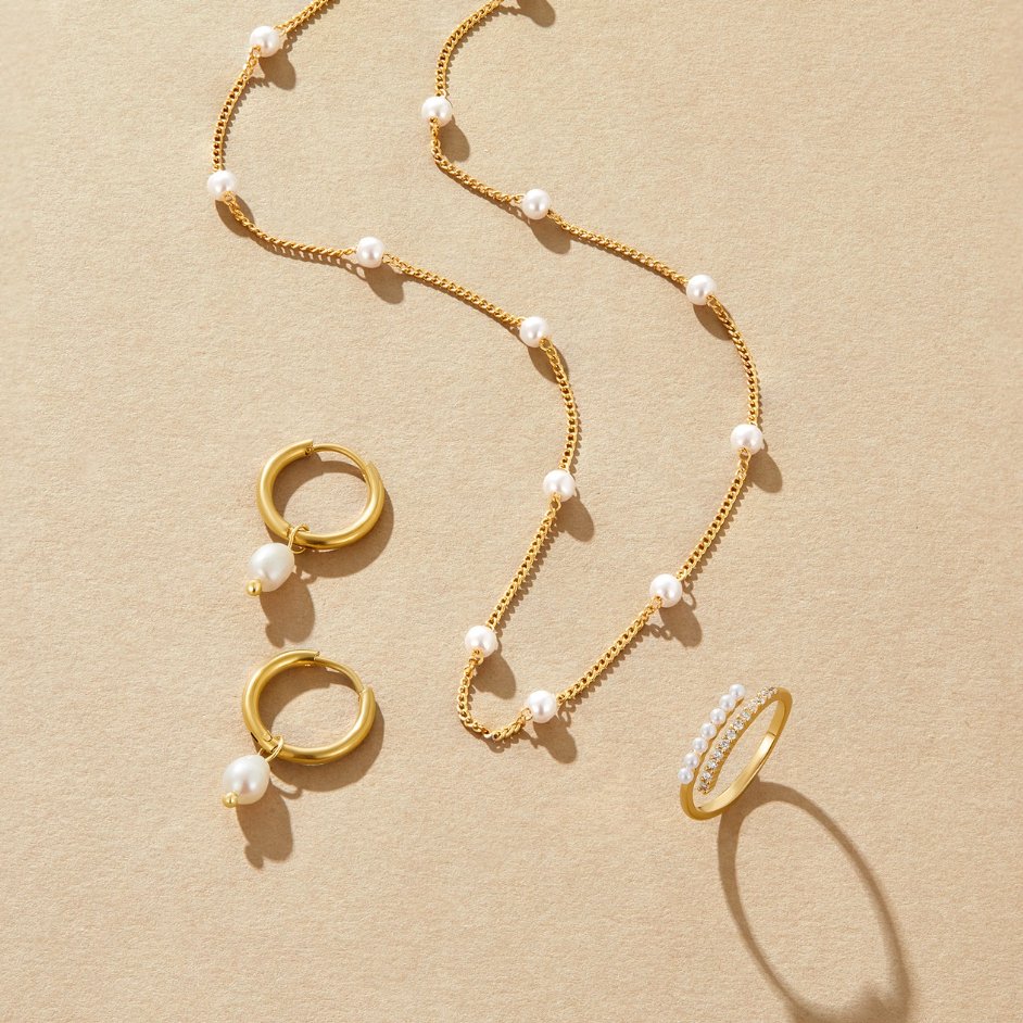 Nura Perla Collar de Oro de 18K