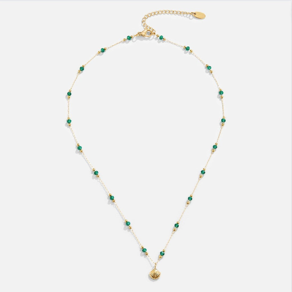 Conjunto de Collar de Conchas y Cuentas Amante del Océano