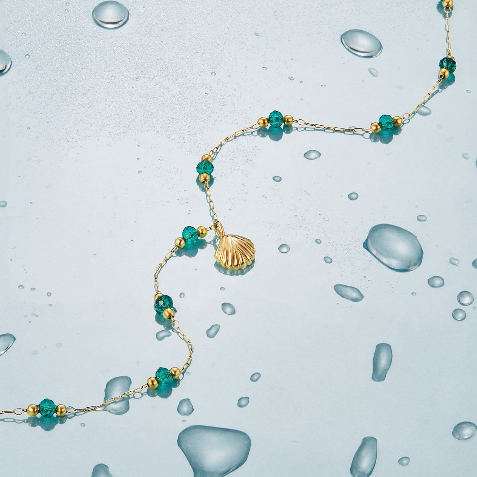 Conjunto de Collar de Conchas y Cuentas Amante del Océano