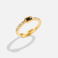 Anillo de cristal negro ónix