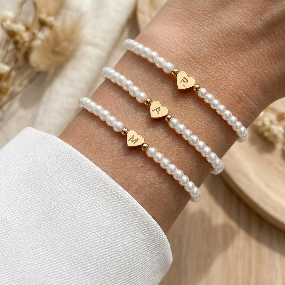 Pulsera de perlas con cuentas de la A a la Z