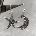 Pendientes Boho de Plata con Luna y Estrella