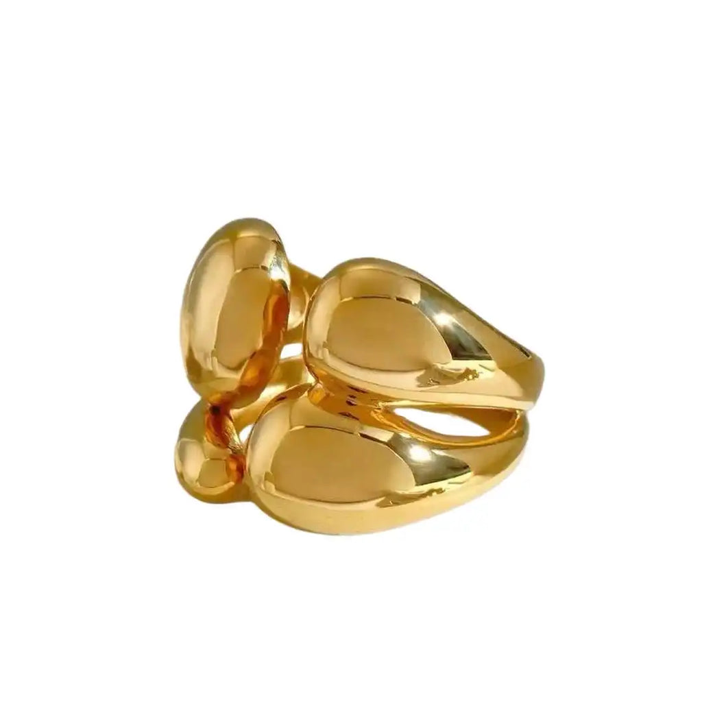 Anillo apilable de oro y plata bicolor