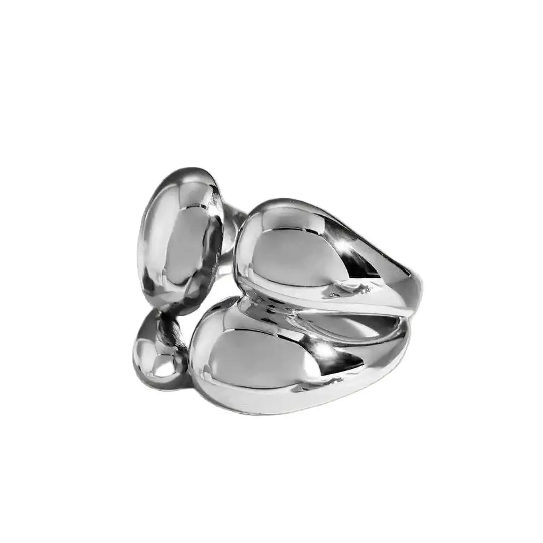 Anillo apilable de oro y plata bicolor