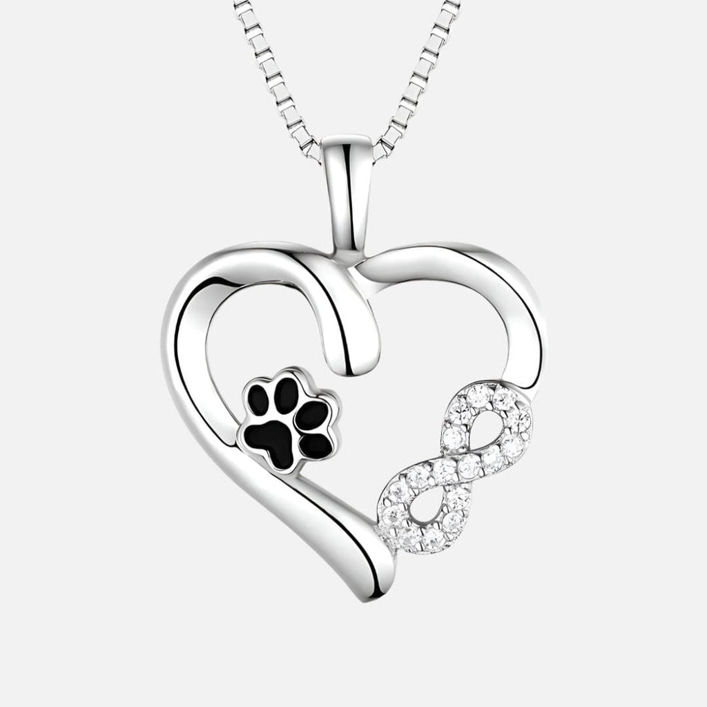 Collar Corazón de Huella con Amuleto Infinito