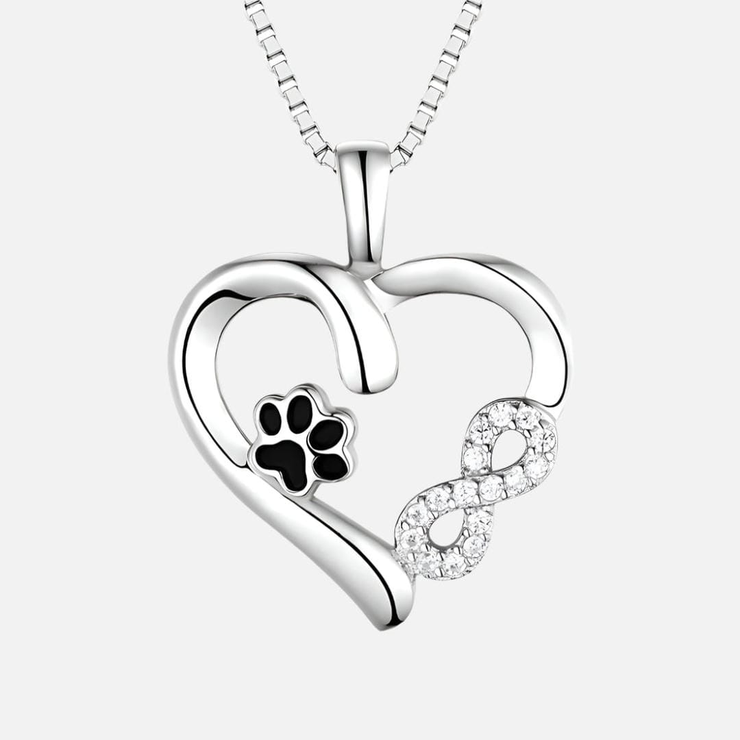 Collar Corazón de Huella con Amuleto Infinito