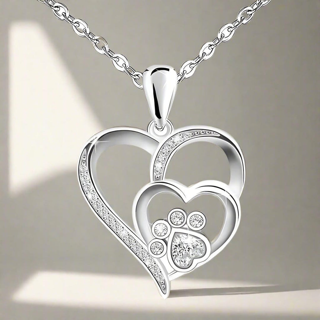 Collar Corazón de Circonita Silver Paw