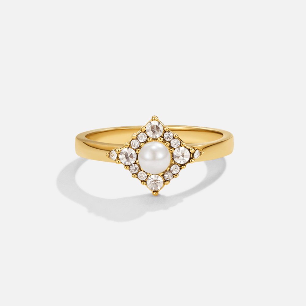 Anillo Eternidad Perlas y Cristales