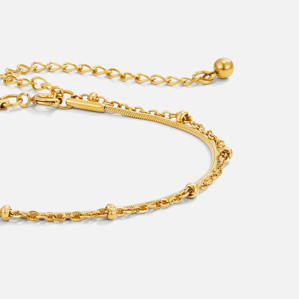 Pulsera de oro de capas de lujo