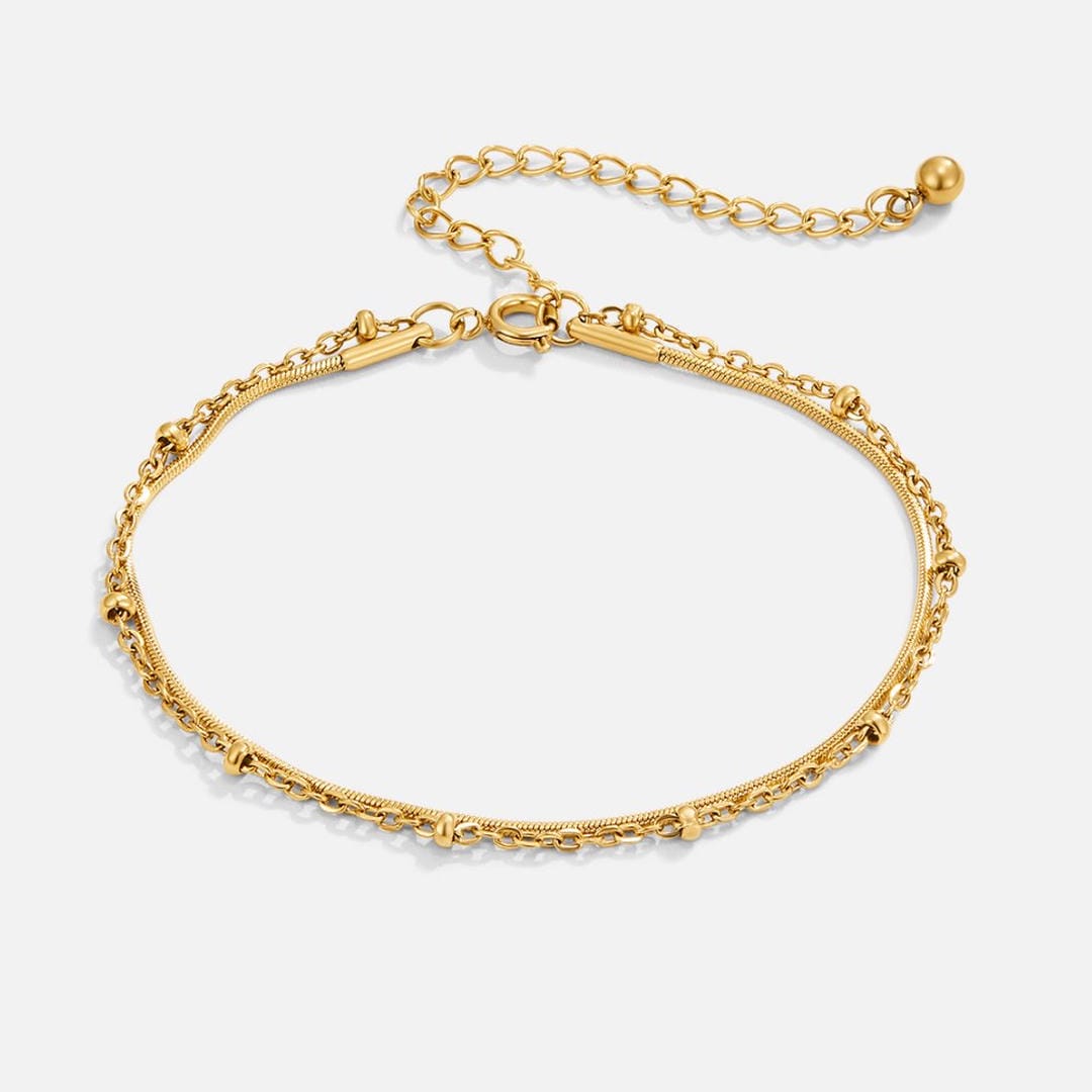 Pulsera de oro de capas de lujo