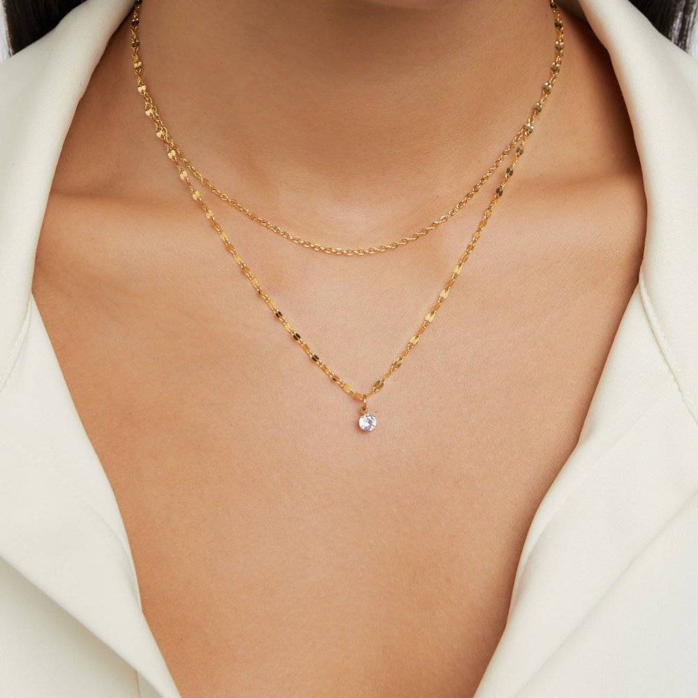 Collar Piya de capas de cristal