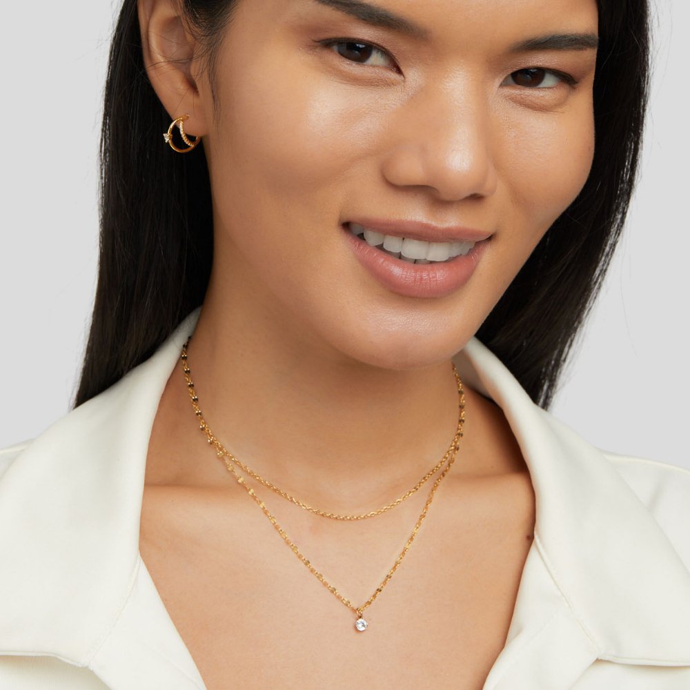 Collar Piya de capas de cristal