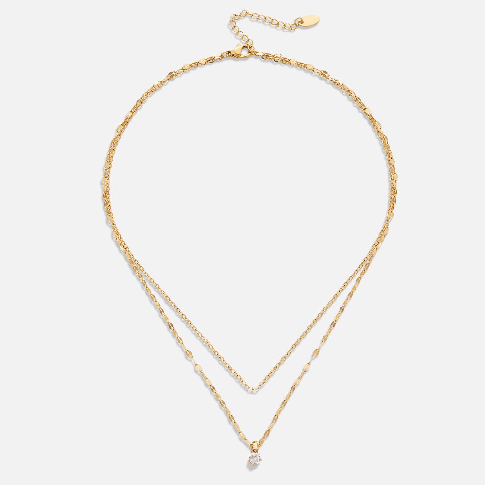 Collar Piya de capas de cristal