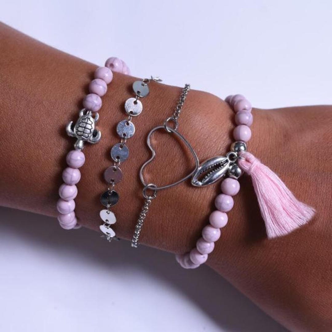 Conjunto de 5 pulseras únicas de primera calidad