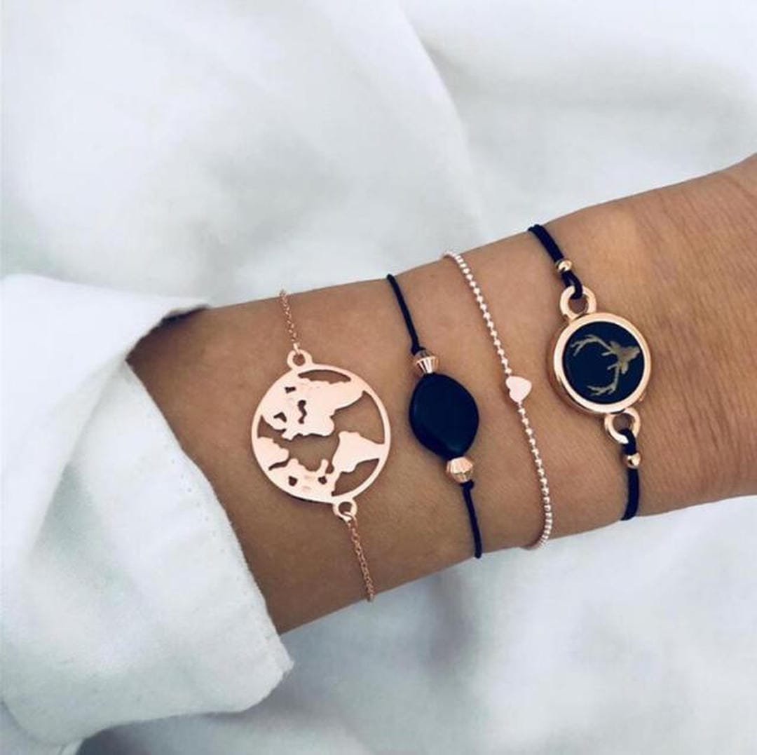 Conjunto de 5 pulseras únicas de primera calidad