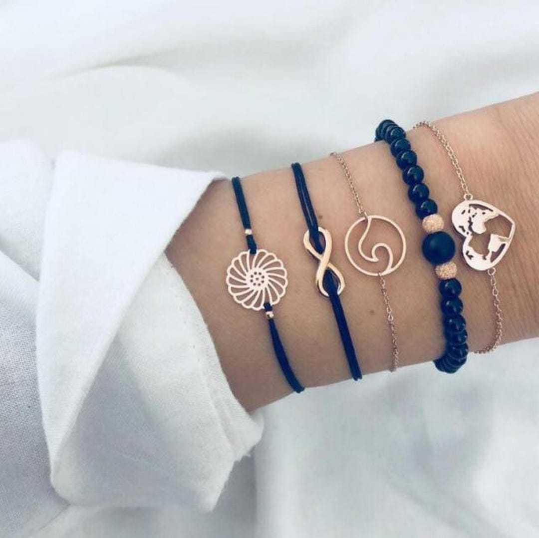 Conjunto de 5 pulseras únicas de primera calidad
