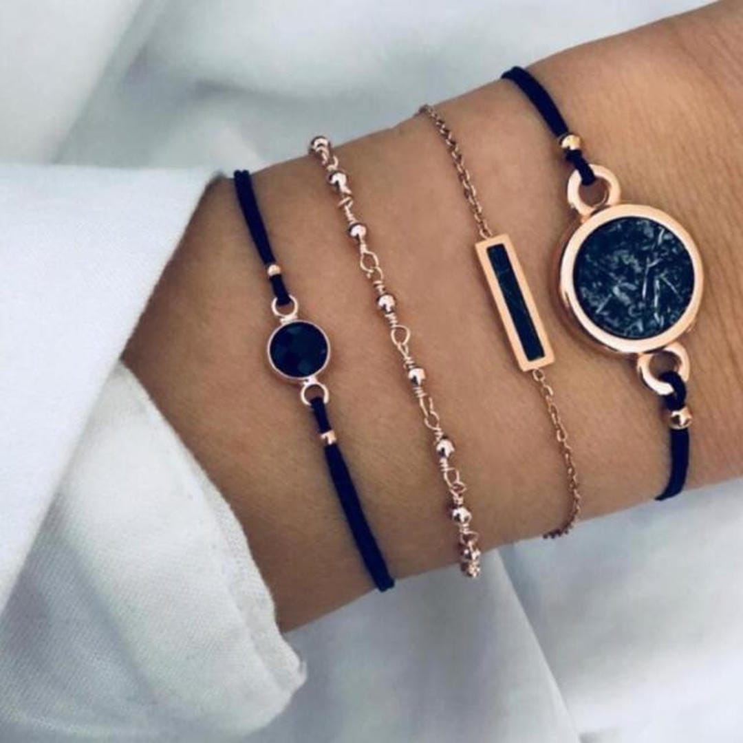 Conjunto de 5 pulseras únicas de primera calidad