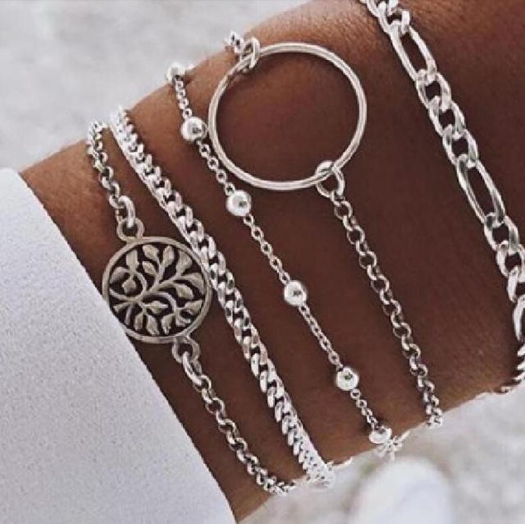 Conjunto de 5 pulseras únicas de primera calidad