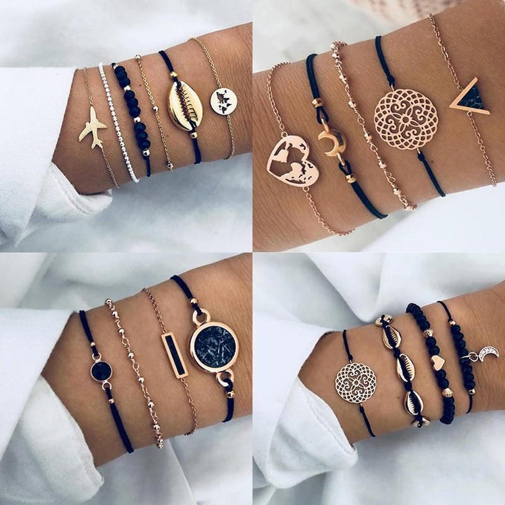 Conjunto de 5 pulseras únicas de primera calidad