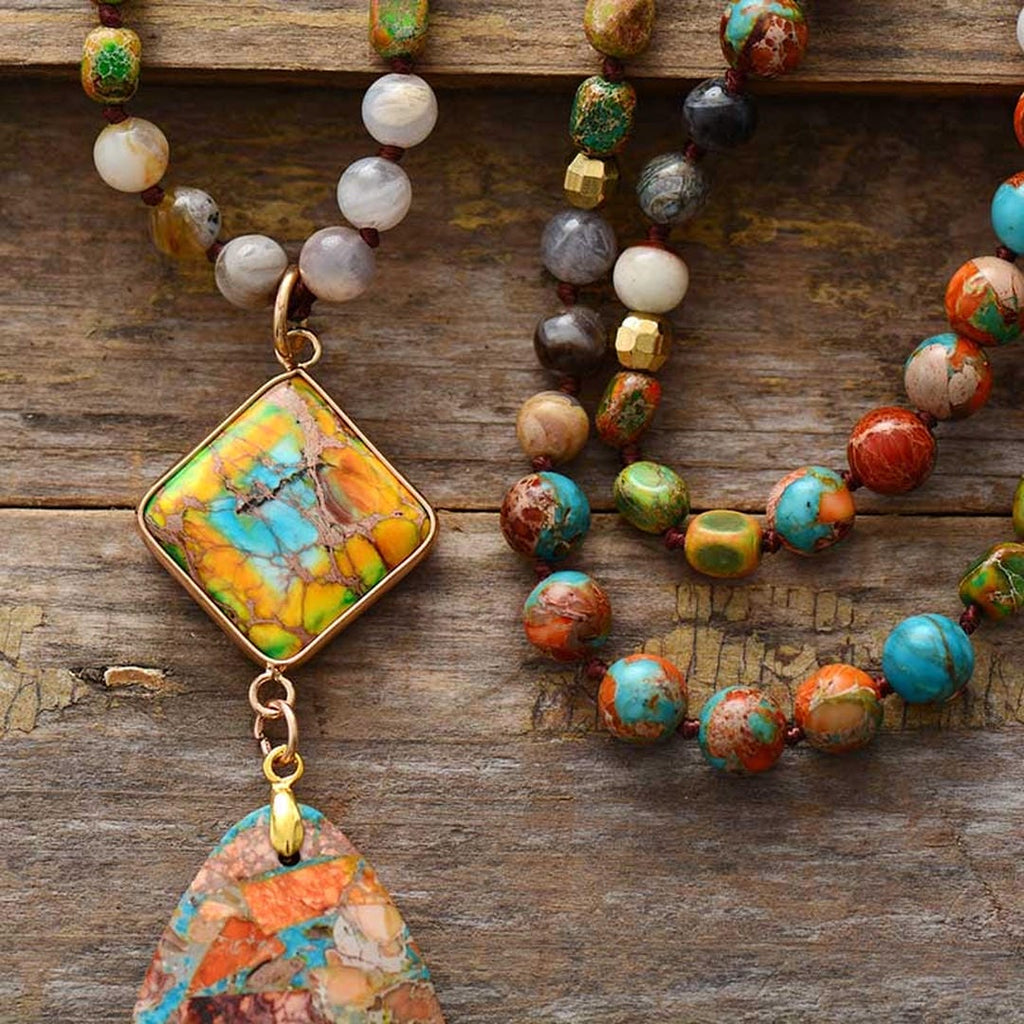Collar de energía curativa intensa de jaspe