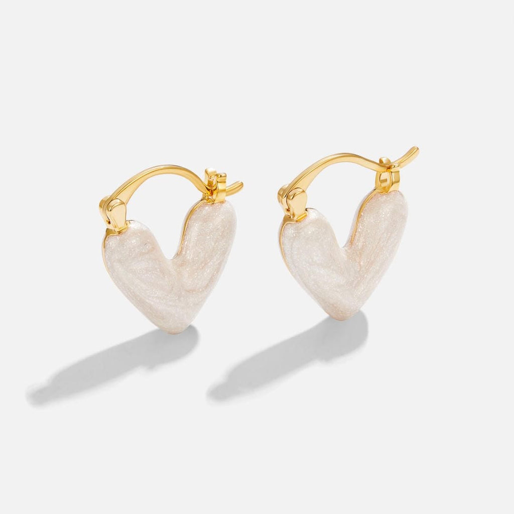 Pendientes de Corazón Blanco Puro
