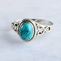 Anillo de Plata Ovalado con Turquesa Atemporal