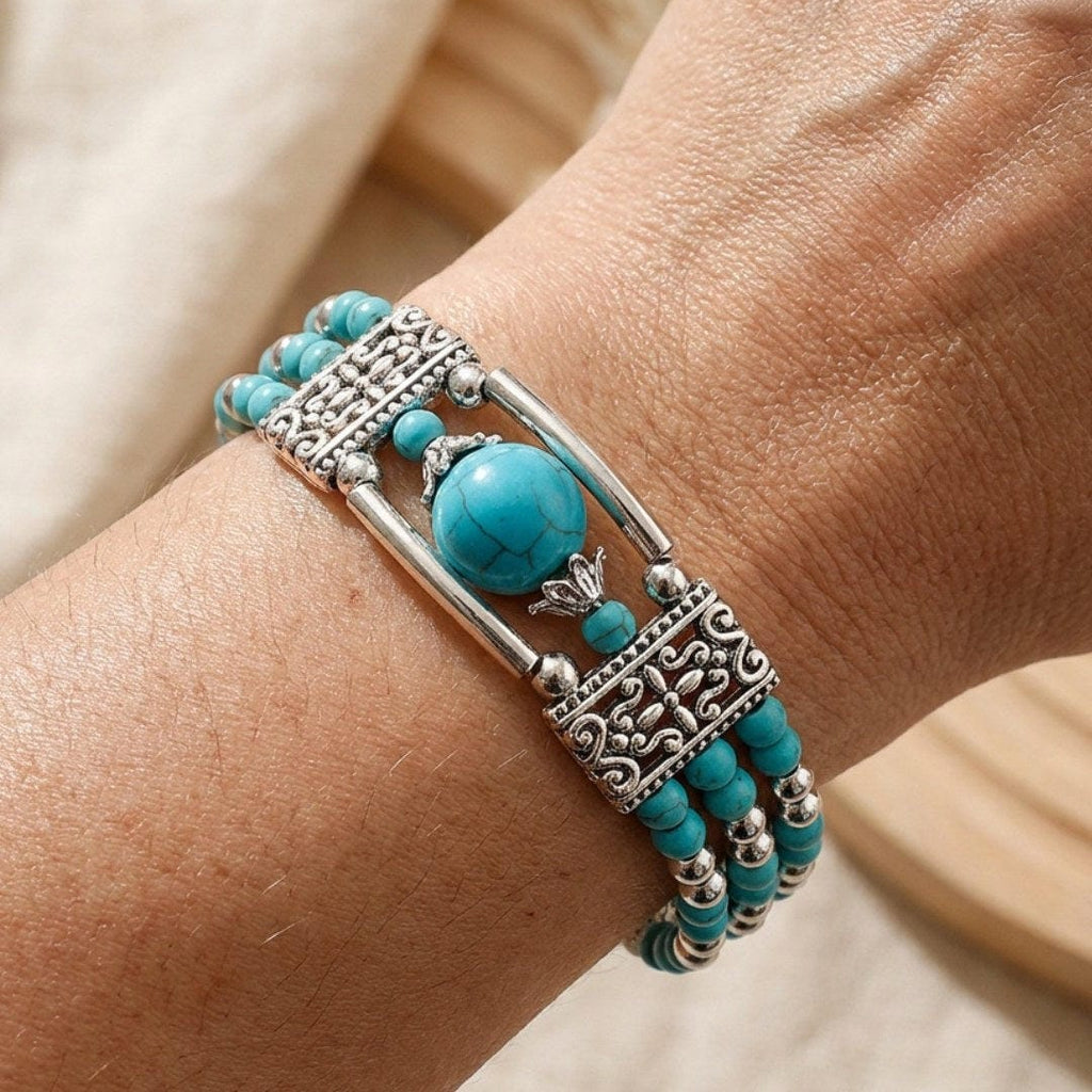 Pulsera de plata antigua con turquesa