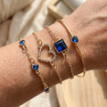 Juego de pulseras Sapphire Golden Hearts