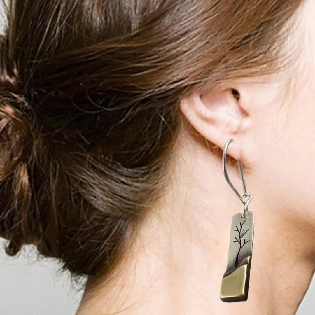 Pendientes Luna Hoja Vintage