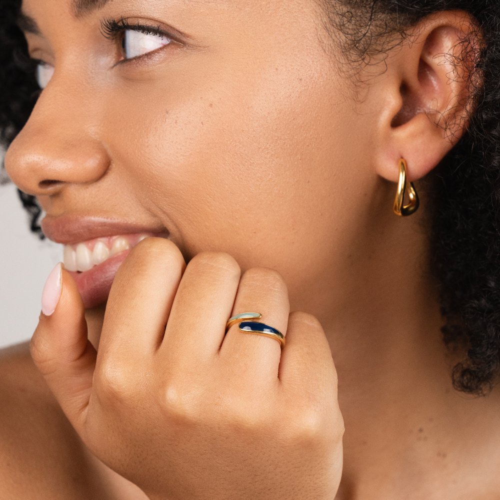 Anillo envolvente Safira Azul