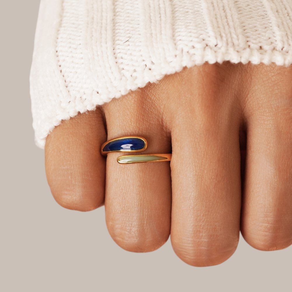 Anillo envolvente Safira Azul