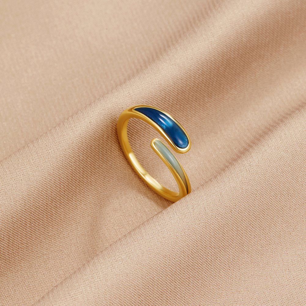 Anillo envolvente Safira Azul