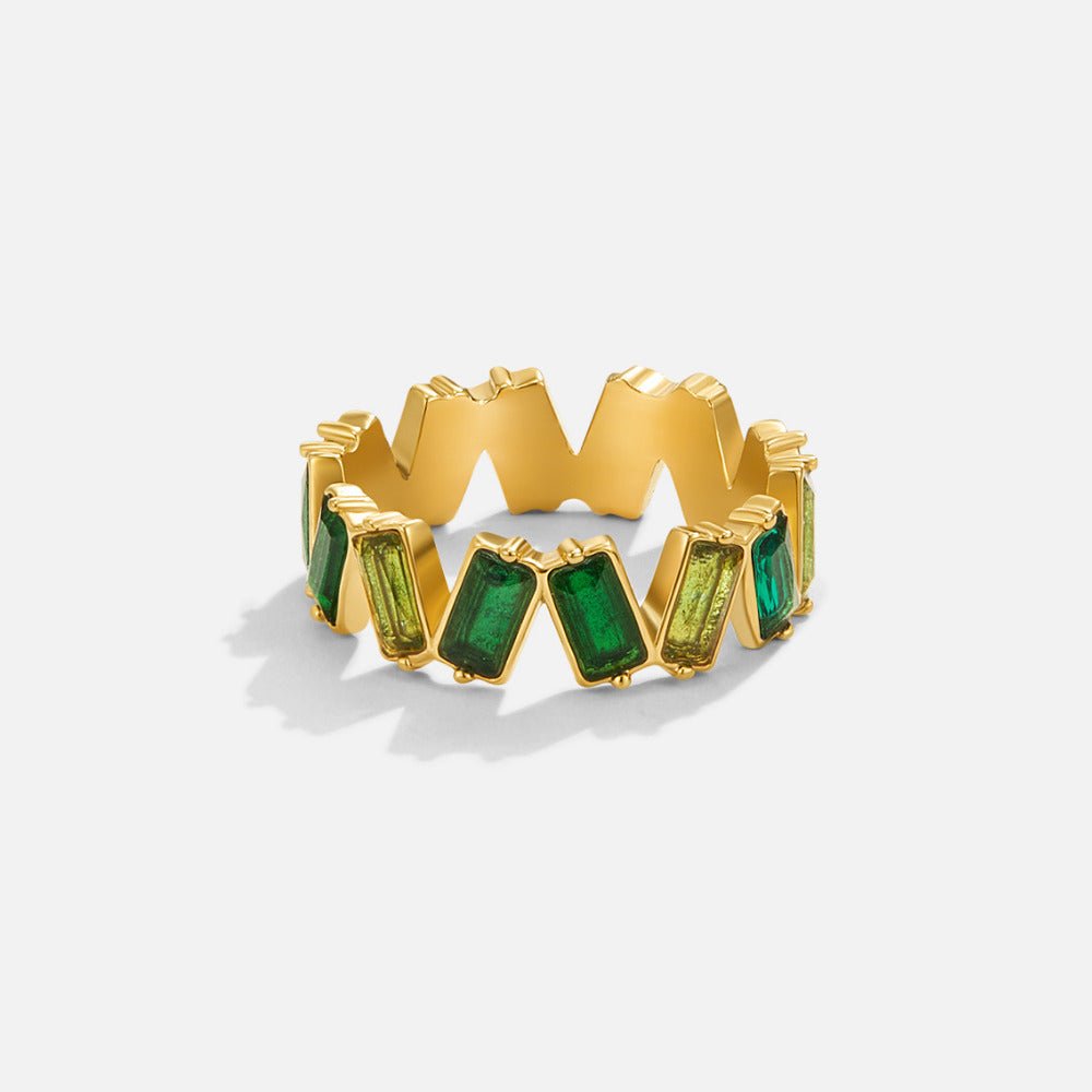 Anillo de baguette de cristal "Sueño de zafiro"