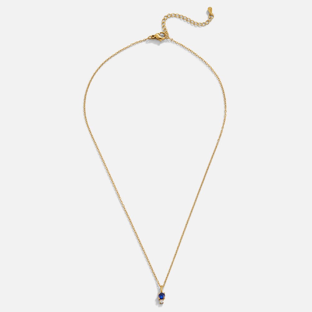Collar con colgante de gota de zafiro