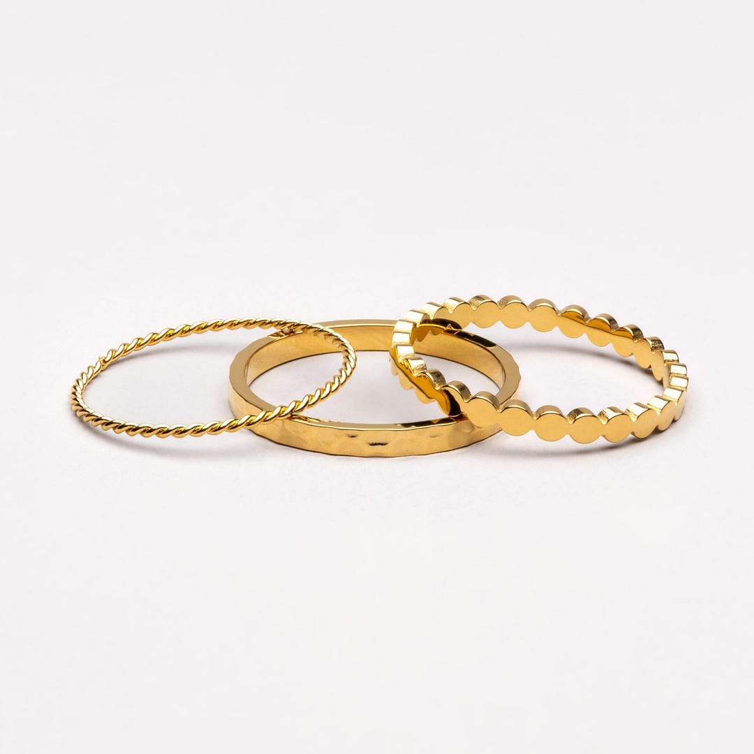 Juego de Anillos Diarios de Tres Piezas