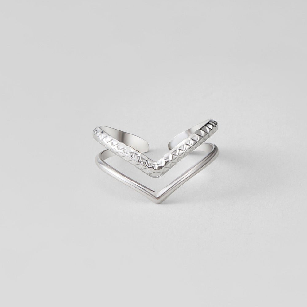 Anillo de envoltura en capas Silver Harper