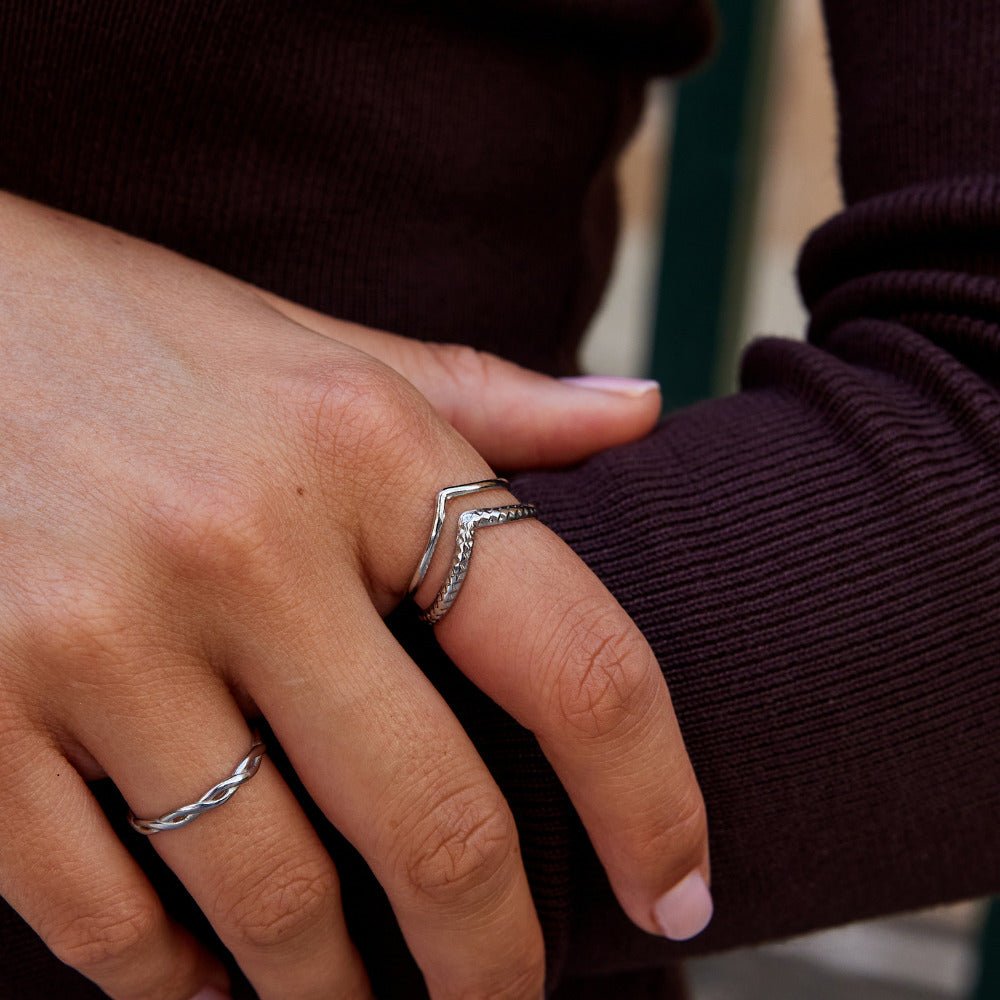 Anillo de envoltura en capas Silver Harper