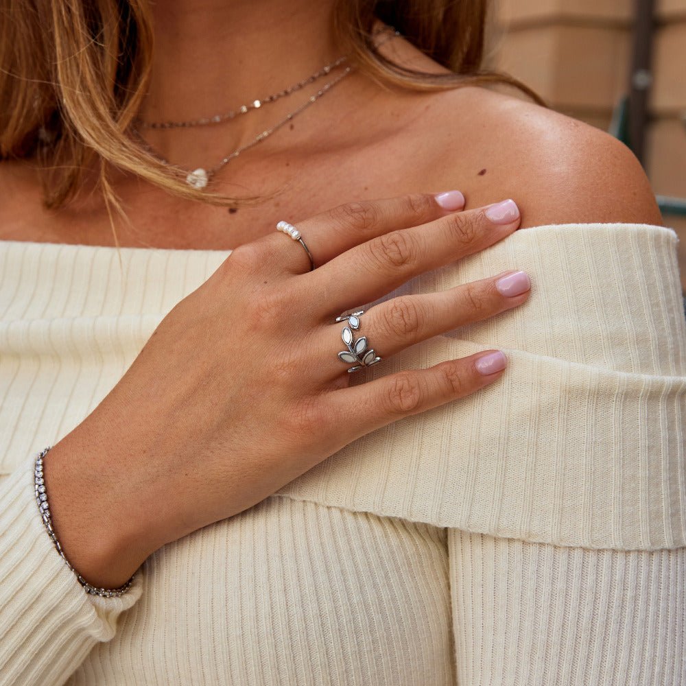 Anillo Hoja de Plata