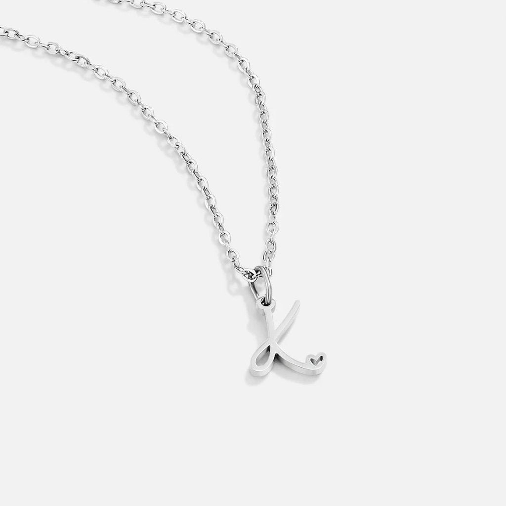 Collar Corazón de Plata con Letra