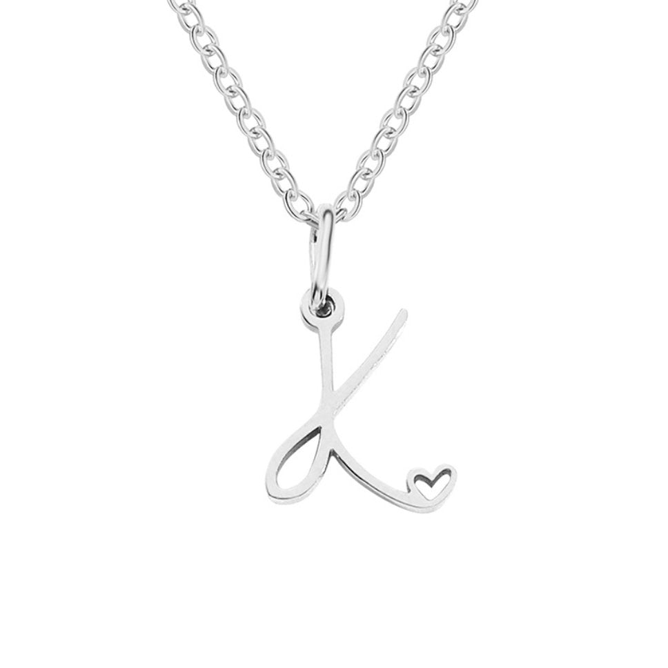 Collar Corazón de Plata con Letra