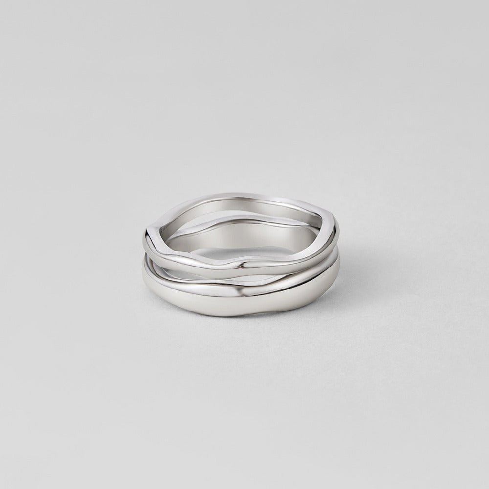 Anillo de plata Madison Wave Set