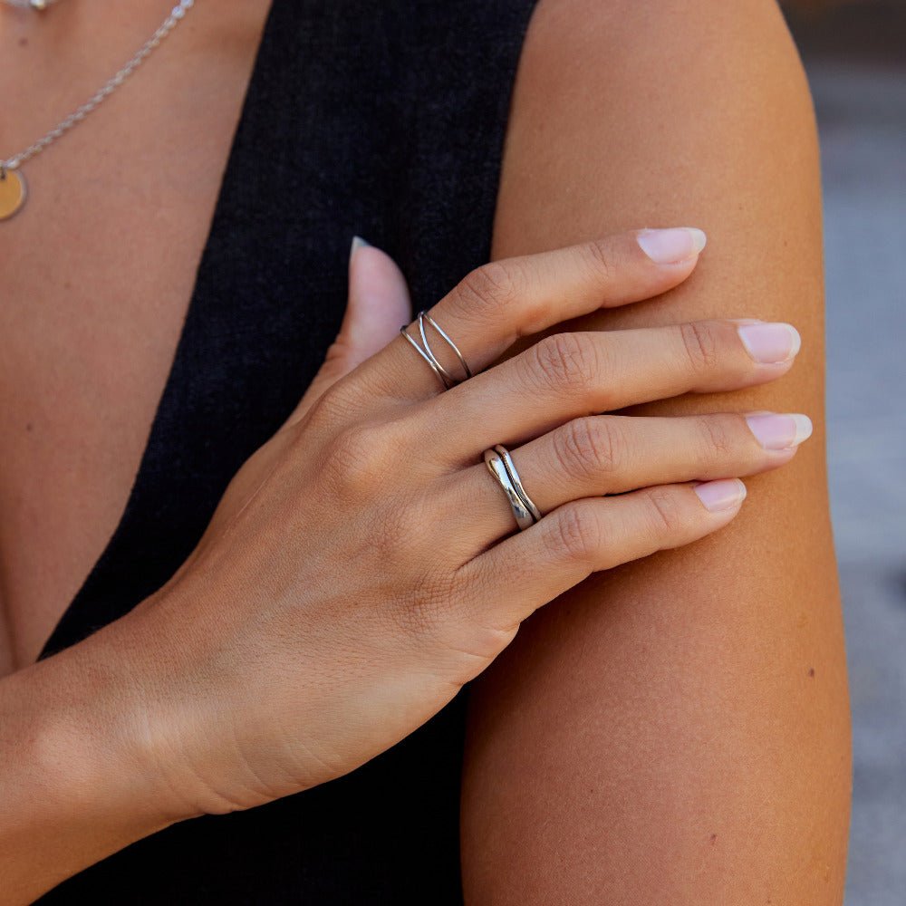 Anillo de plata Madison Wave Set