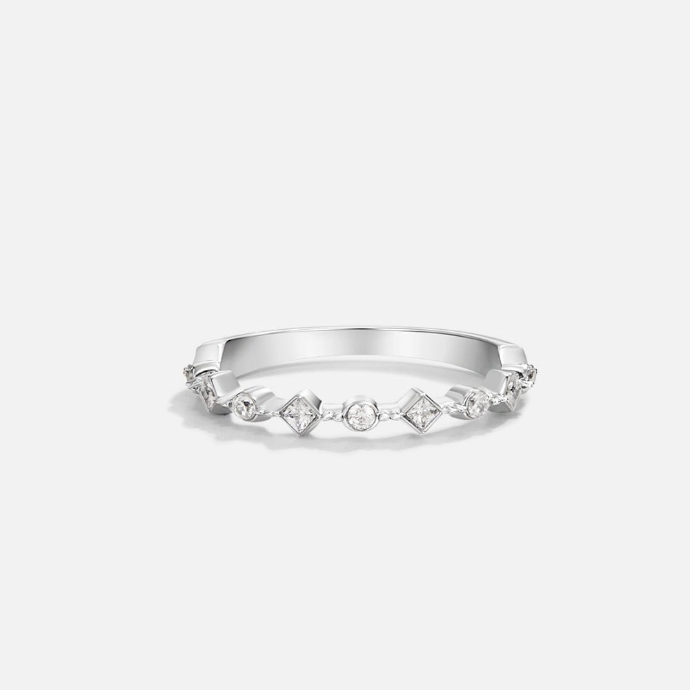 Anillo Milana de plata con cristales