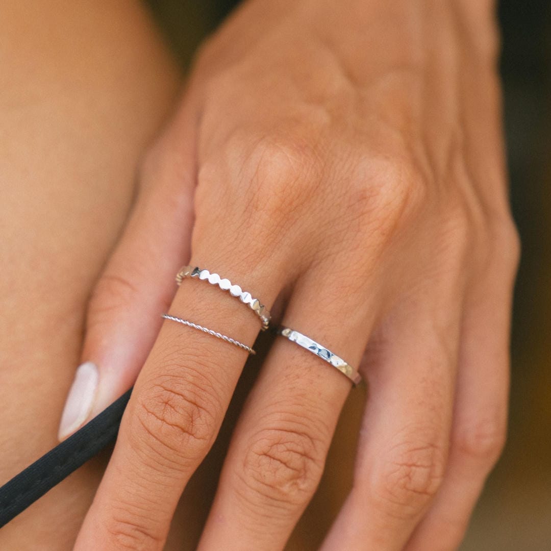 Juego de Anillos Diarios de Tres Piezas