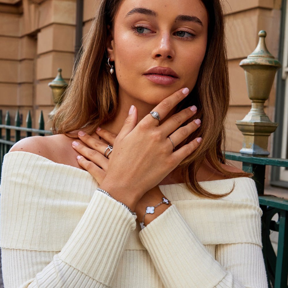 Anillo de Perlas Royal Vintage Plateado