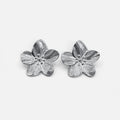 Pendientes florales de plata chic
