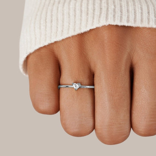 Anillo Corazón de Cristal "Pequeño Amor"